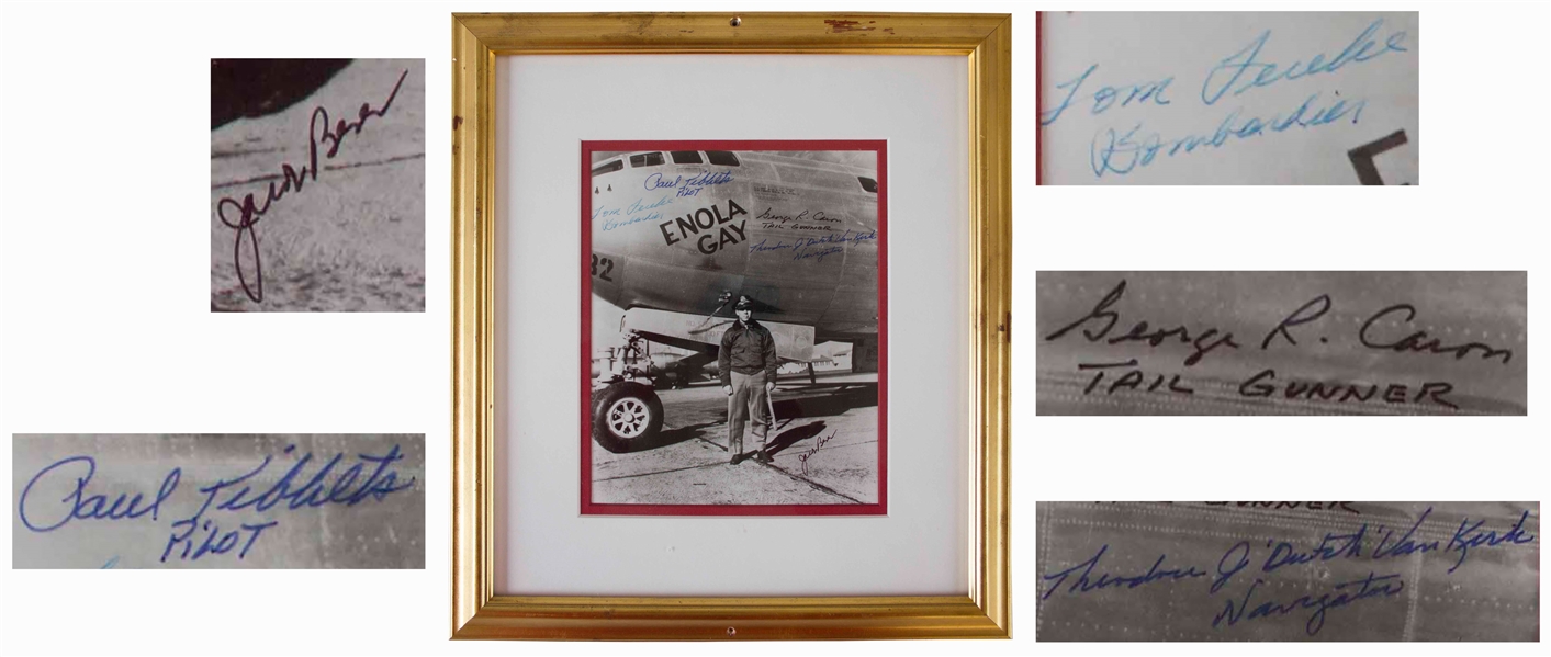 Enola Gay Photo Signed by Five of the Crew From the Hiroshima Mission